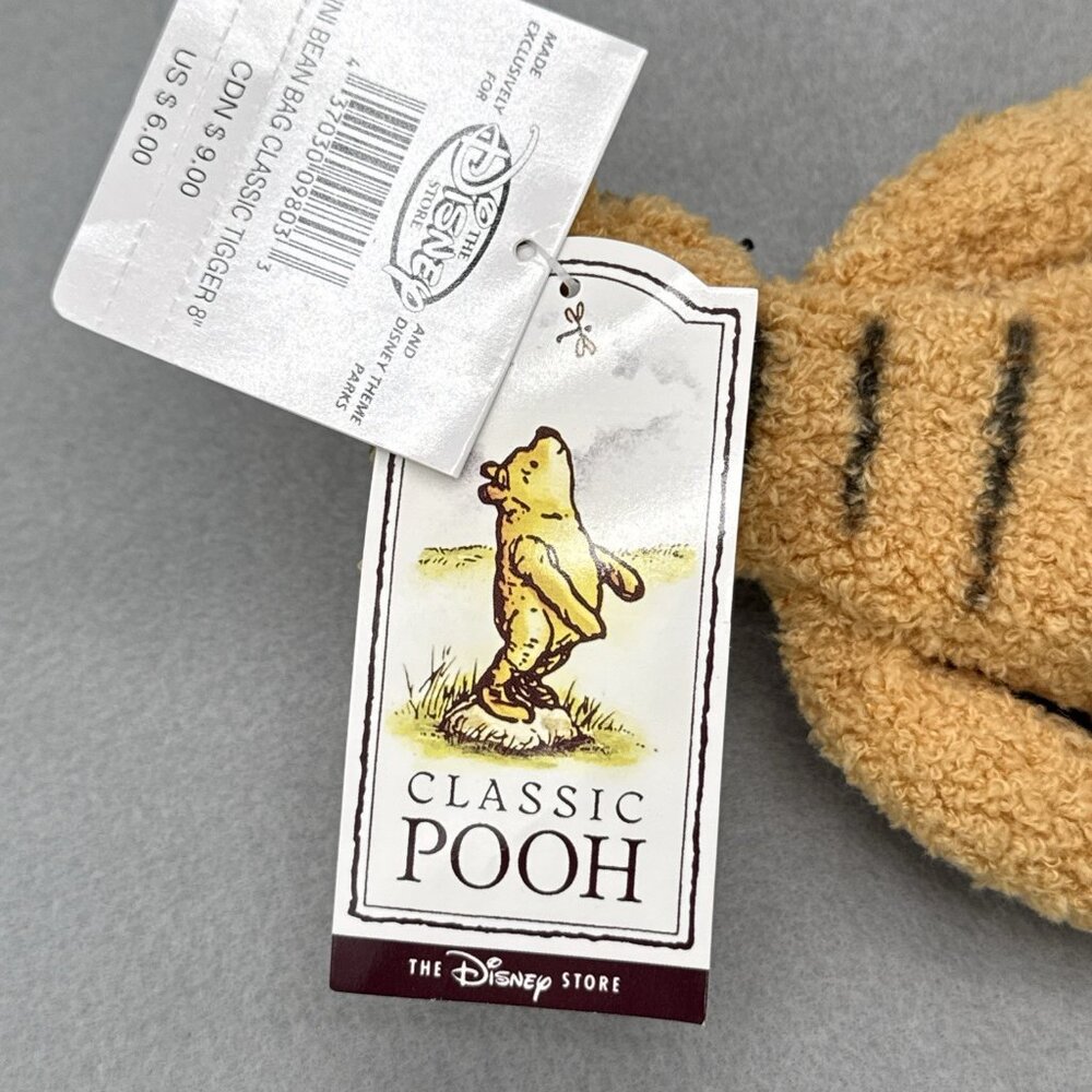 Classic Tigger Plushie Winnie The Pooh Disney Store Fuzzy 8" Stuffed Toy Animal - Picture 5 of 6